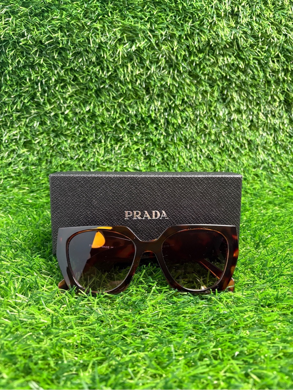 Prada Oversized Square Sunglasses Women Brown & Black Tortoiseshell